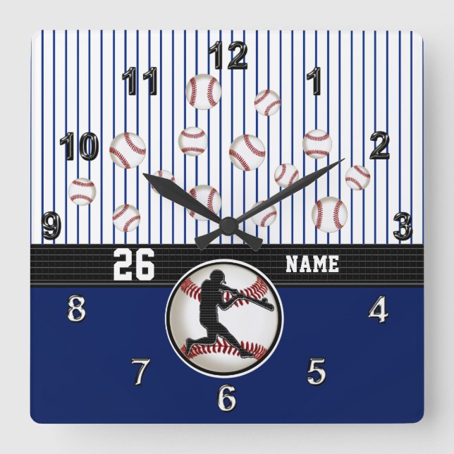 Cool Personalized Baseball Clock with Your Text (Front)