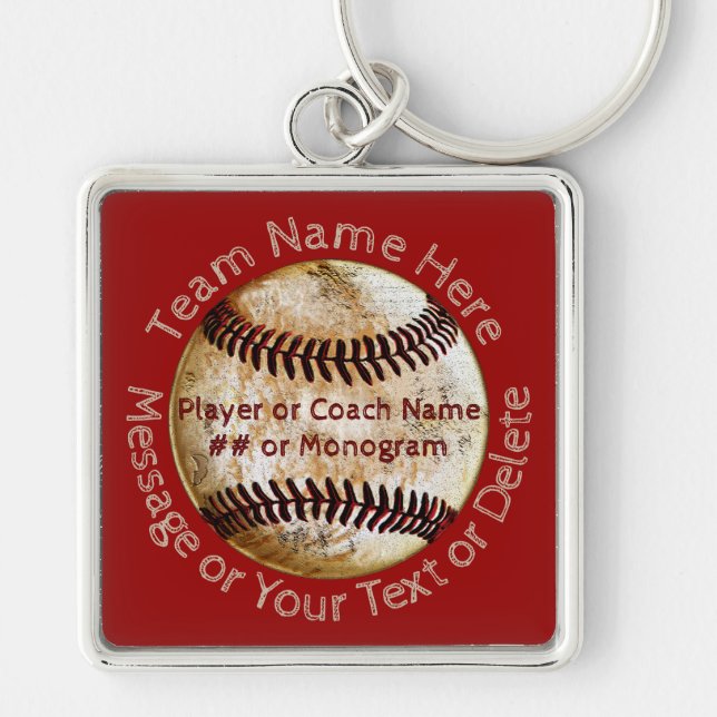 Cool Personalized Baseball Team Gifts, Keychains (Front)