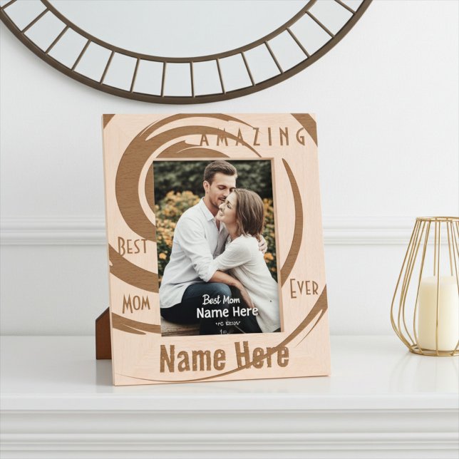 Cool Personalized Best Mom Engraved Picture Frame (Creator Uploaded)