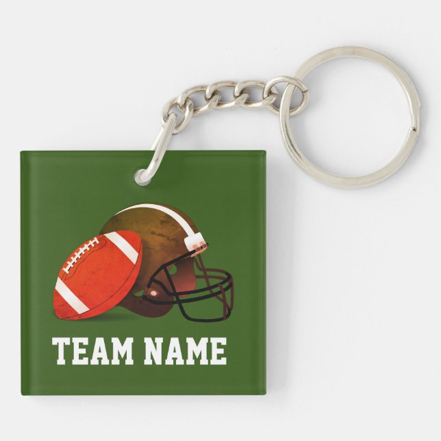 Cool Personalized football Team Keychain (Back)