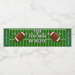 Cool Personalized Football Water Bottle Labels