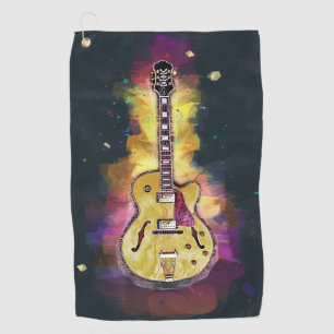 Cool Personalized Guitar Art Golf Towel
