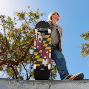 Cool Personalized Maryland State Flag  Skateboard