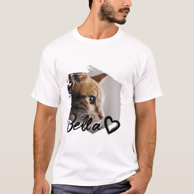 Cool Personalized Name and Photo for Your Pet T-Shirt (Front)