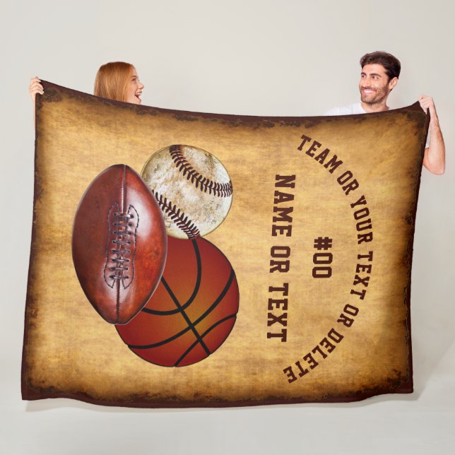 Cool Personalized Sports Throw Blanket, Your Text Fleece Blanket (In Situ)