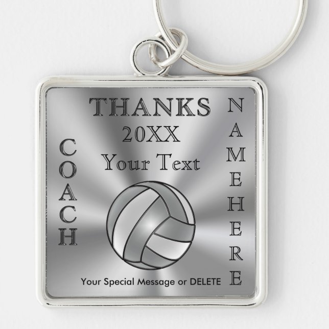 Cool Personalized Volleyball Coach Gift Ideas Keychain (Front)