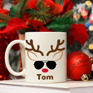 Cool personnalisé Sunglass Reindeer Christmas Mug