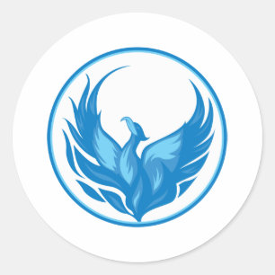 Cool Phoenix Bird Design Classic Round Sticker