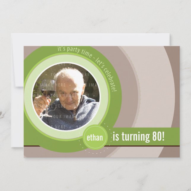COOL PHOTO ANNIVERSAIRE INVITATIONS :: circulaire  (Devant)