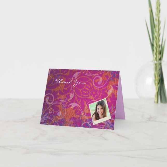 COOL PHOTO COLLAGE Folded Thank You Card (Front)