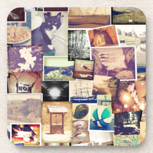 Cool Photo Filter Hipster Collage Coaster