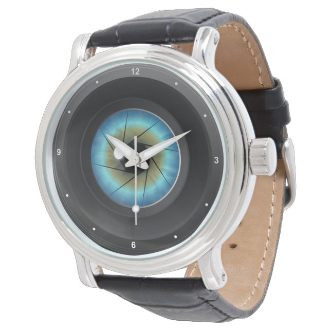 Cool Photography Blue Eye Camera Lens Photographer Watch (Angled)