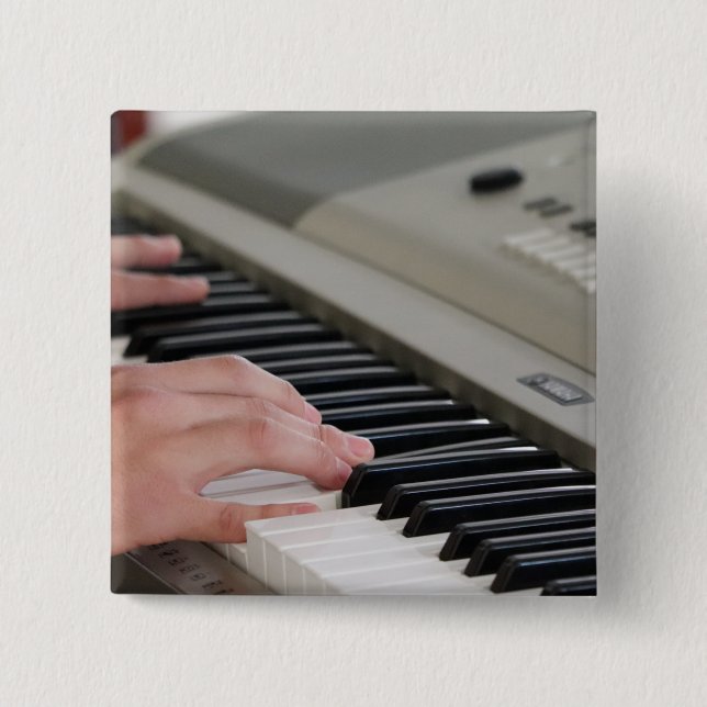 Cool Piano 2 Inch Square Button (Front)
