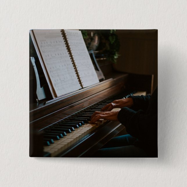 Cool Piano 2 Inch Square Button (Front)