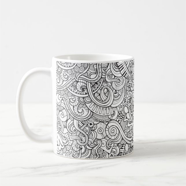 Cool Piano and Keyboard Musical Themed Coffee Mug (Left)
