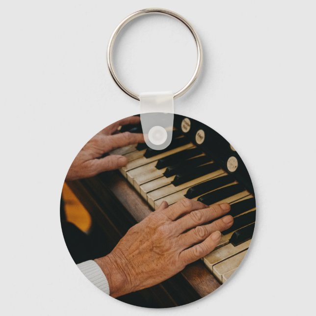 Cool Piano Artwork Keychain (Front)