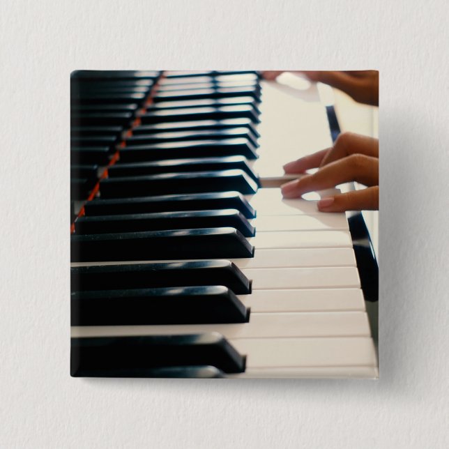 Cool Piano Design 2 Inch Square Button (Front)