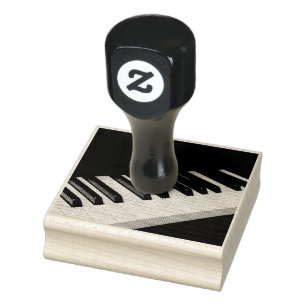 Cool Piano Design Rubber Stamp
