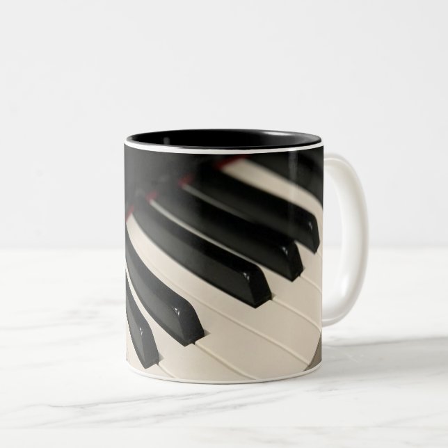 Cool Piano Design Two-Tone Coffee Mug (Front Right)