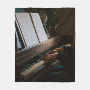 Cool Piano Fleece Blanket