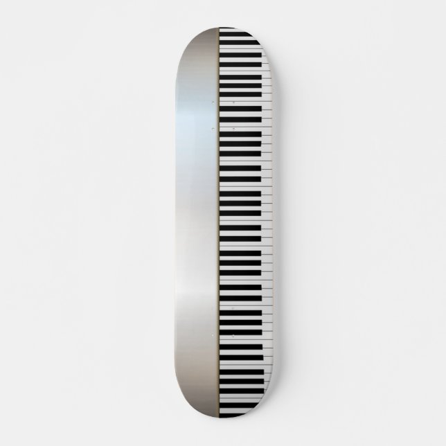 Cool Piano Keys, Silver Skateboard (Front)