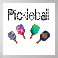 Cool Pickleball and Paddles Sports Art