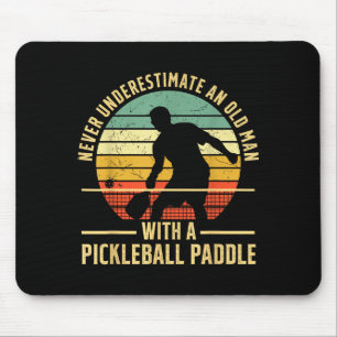 Cool pickleball art for men grandpa paddle mouse pad