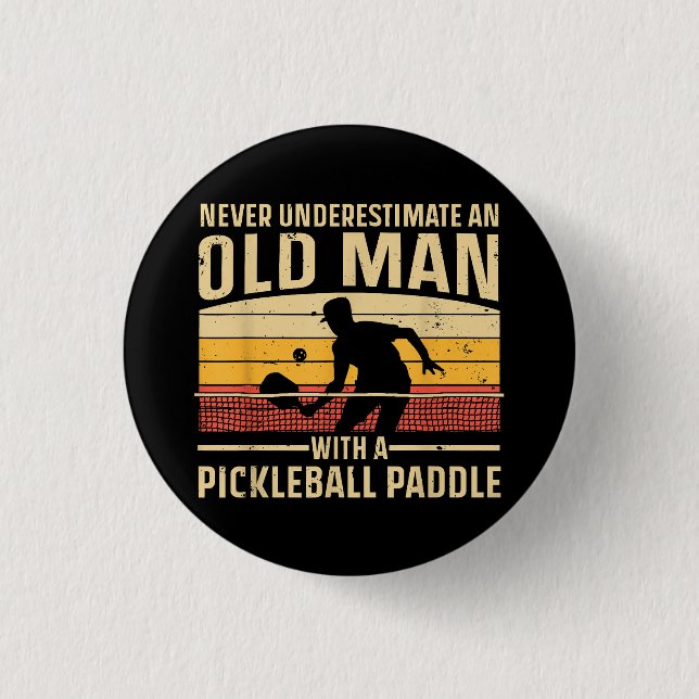Cool Pickleball Art For Men Women Paddle Picklebal 1 Inch Round Button (Front)