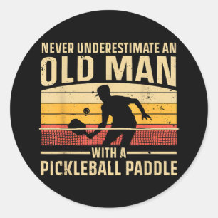 Cool Pickleball Art For Men Women Paddle Picklebal Classic Round Sticker