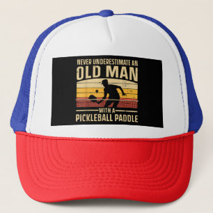 Cool Pickleball Art For Men Women Paddle Picklebal Trucker Hat
