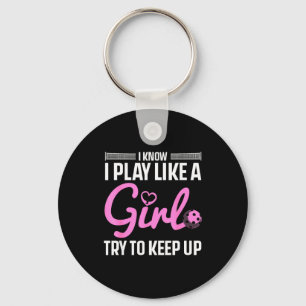 Cool pickleball art for women girls player keychain