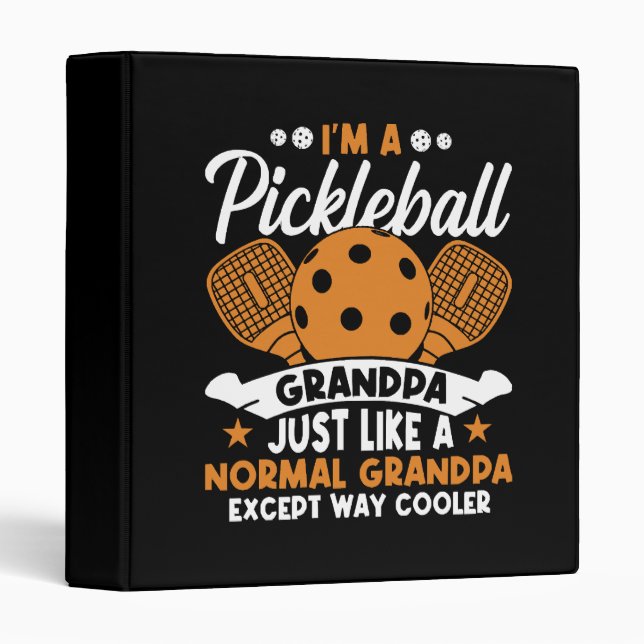 Cool Pickleball Grandpa Player Binder (Front/Spine)