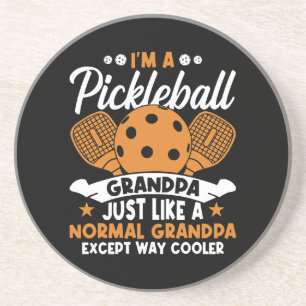 Cool Pickleball Grandpa Player Coaster