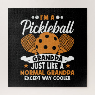 Cool Pickleball Grandpa Player Jigsaw Puzzle