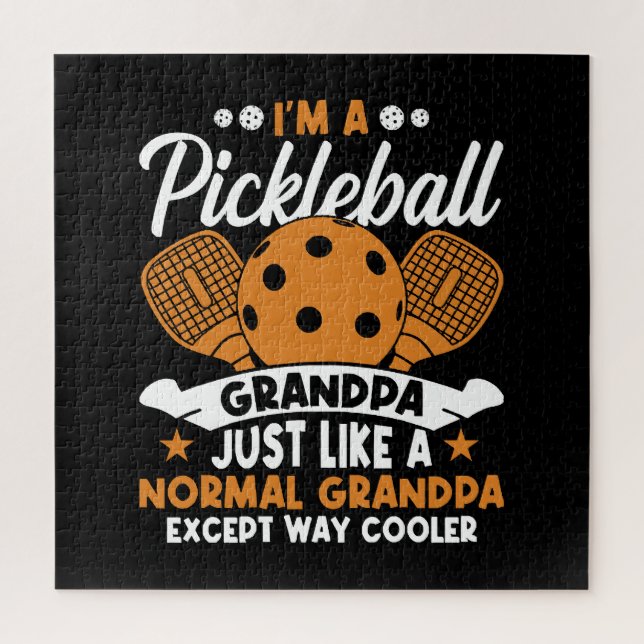 Cool Pickleball Grandpa Player Jigsaw Puzzle (Vertical)