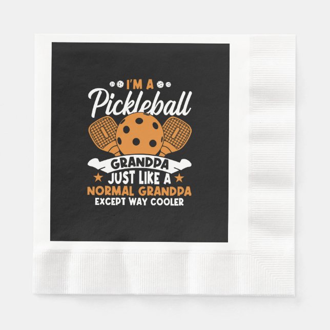 Cool Pickleball Grandpa Player Napkin (Front)