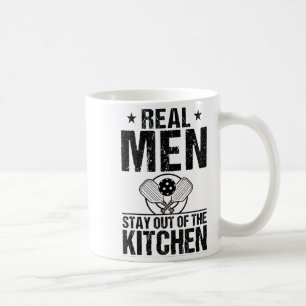 Cool pickleball real men stay out kitchen funny coffee mug