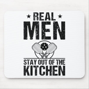Cool pickleball real men stay out kitchen funny mouse pad