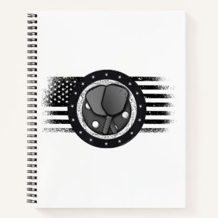 Cool Pickleball Sport USA Grunge Flag - Pickleball Notebook