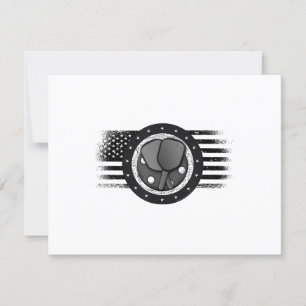 Cool Pickleball Sport USA Grunge Flag - Pickleball RSVP Card