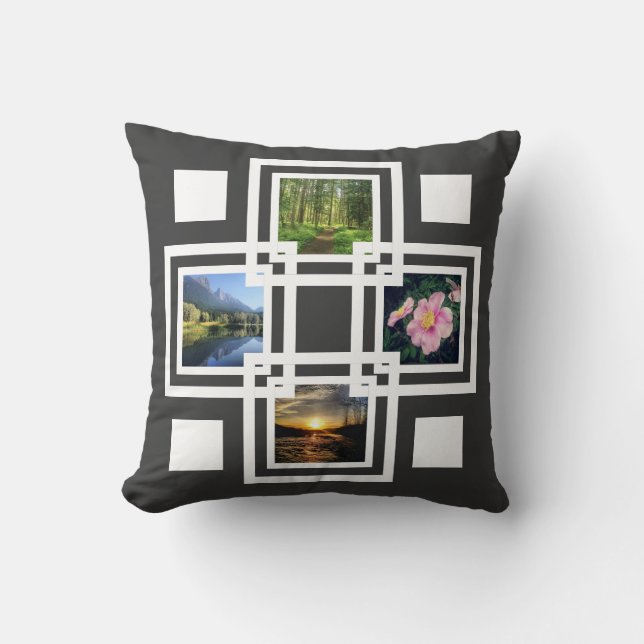 Cool Pics Stacked Geometric Squares Any Colour Throw Pillow (Front)