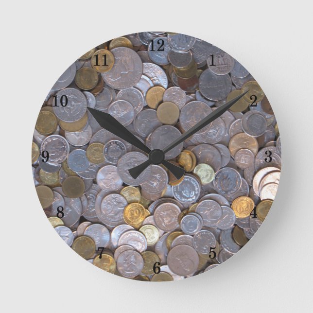 Cool Pile of Coins Wall Clock (Front)