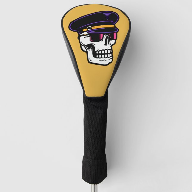 Cool Pilot Skull Golf Head Cover (Front)