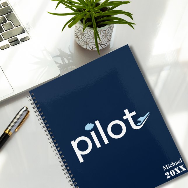 Cool 'Pilot' Typography Airplane & Photo, Custom Planner (Creator Uploaded)