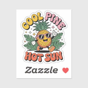 Cool Pine Hot Sun Retro Pineapple Summer Vibes