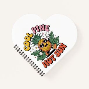 Cool Pine Hot Sun Retro Pineapple Summer Vibes Notebook