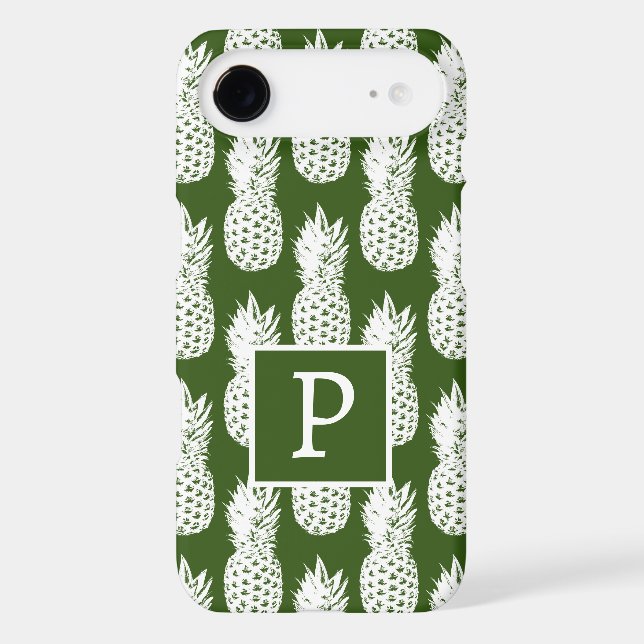 Cool pineapple ananas pattern custom monogram (Back)