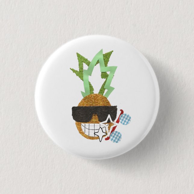 Cool Pineapple Badge 1 Inch Round Button (Front)