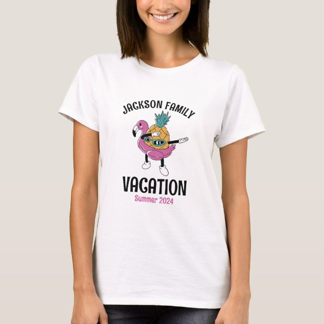 Cool Pineapple Matching Family Trip Beach Vacation T-Shirt (Front)