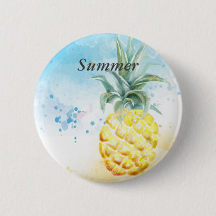 Cool Pineapple Summer 2 Inch Round Button